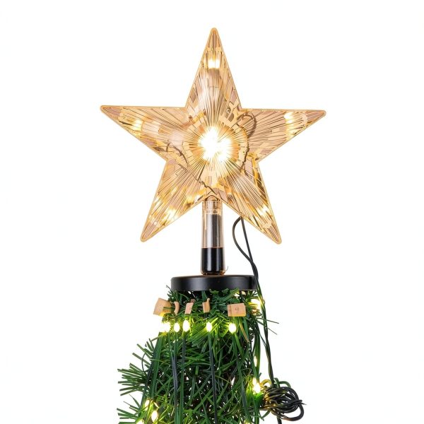 Brightown Christmas Tree Topper Transparent Star Plastic-8