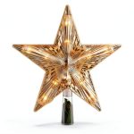 Brightown Christmas Tree Topper Transparent Star Plastic-0