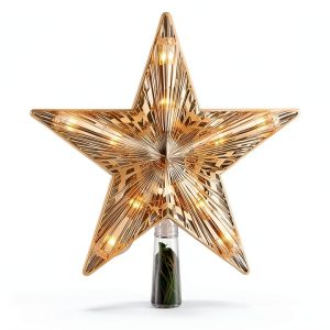 Brightown Christmas Tree Topper Transparent Star Plastic-0