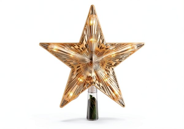 Brightown Christmas Tree Topper Transparent Star Plastic-0