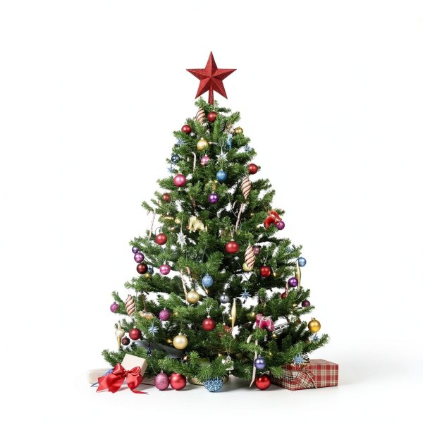 Christmas Tree Topper Hanaive Red Glitter Star-4