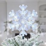 Brightown Snowflake Christmas Tree Topper Star with Lights-0