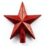 Christmas Tree Topper Kurt Adler Red Glitter Star Plastic-0