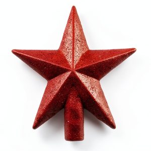 Christmas Tree Topper Kurt Adler Red Glitter Star Plastic-0