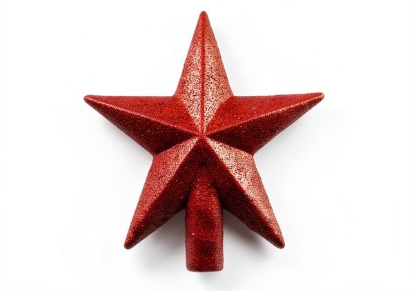 Christmas Tree Topper Kurt Adler Red Glitter Star Plastic-0