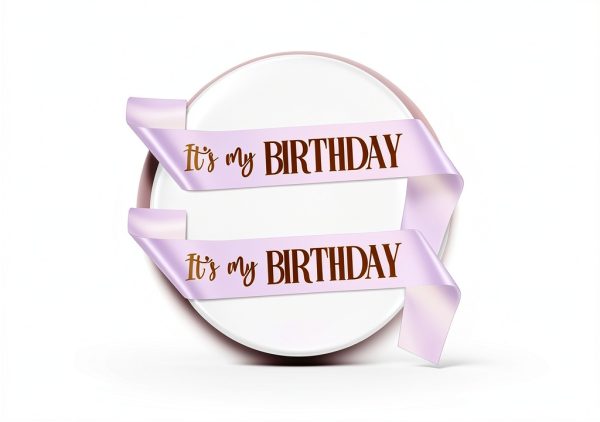 Xthrotsenk Birthday Sash Satin Fabric Gold Text Party-6