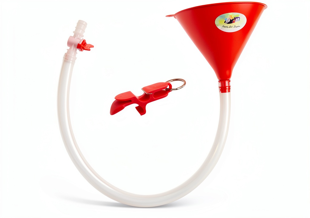 Party Like Sophia Beer Bong with red funnel and long tube on a table