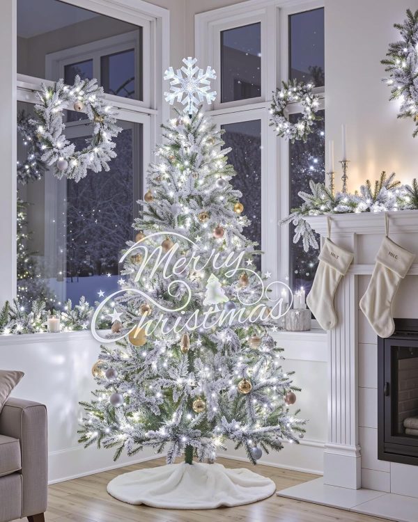 Brightown Snowflake Christmas Tree Topper Star with Lights-4