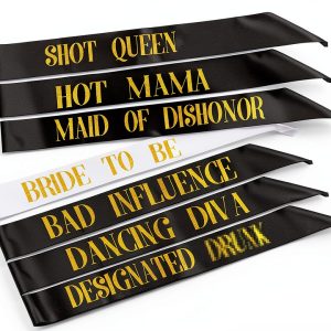 Bachelorette Sash Phogary Gold Polyester Style-0