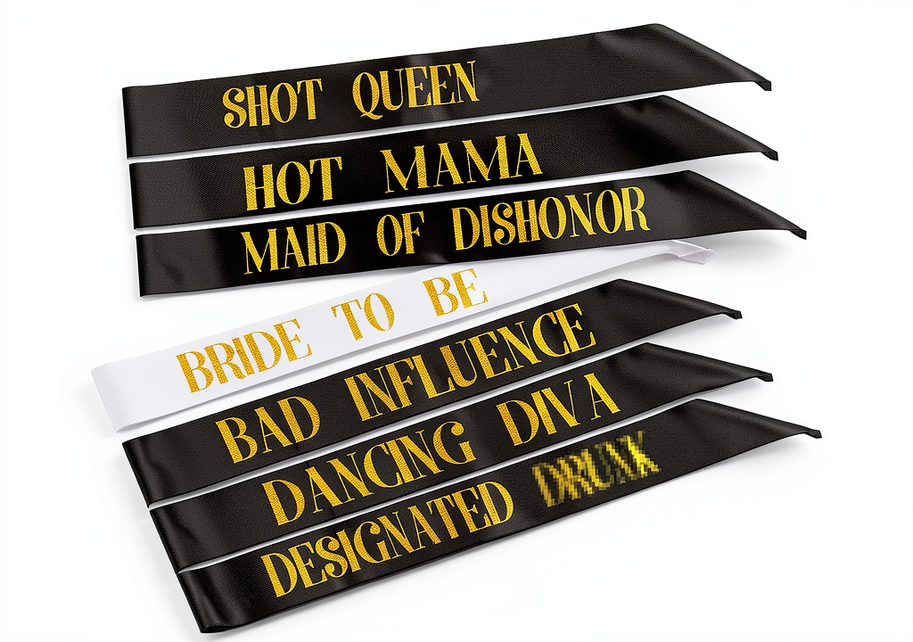 Bachelorette party with Phogary gold sashes