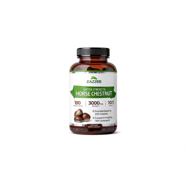 Horse Chestnut Extract Zazzee 3000mg 20% Aescins 120 Vegan Caps-6