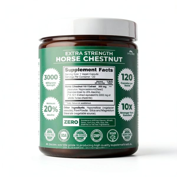 Horse Chestnut Extract Zazzee 3000mg 20% Aescins 120 Vegan Caps-1