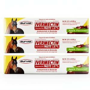 Durvet Ivermectin Paste 6 Pack Apple Flavored Horse Wormer 0.21 oz-0