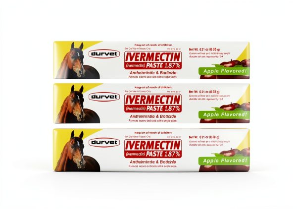 Durvet Ivermectin Paste 6 Pack Apple Flavored Horse Wormer 0.21 oz-0