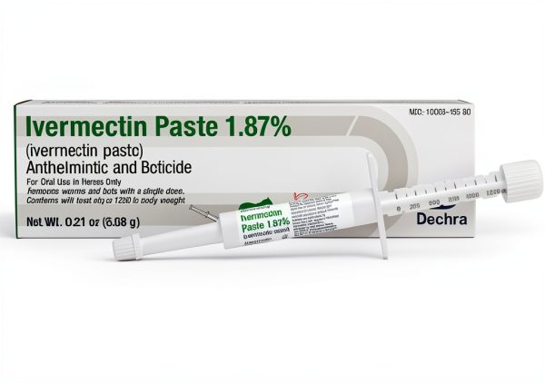 Ivermectin Paste 1.87% Dechra Horse Dewormer Apple Flavor Syringe Dose-0