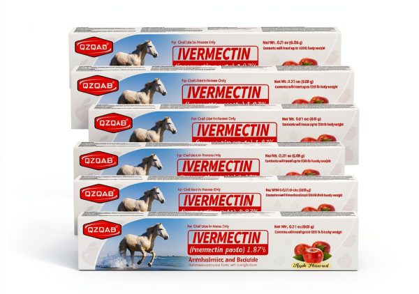 Ivermectin Equine Paste 1.87% Apple Dewormer for Horses 6-Pack QZQAB-0